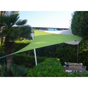 Voile d'ombrage Triangle VERT ANIS 5 x 5 x 5 Mètres 