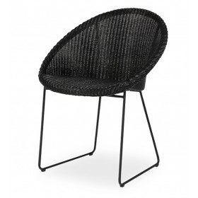 Fauteuil JOE - All Black - Loom et Piètement Noir