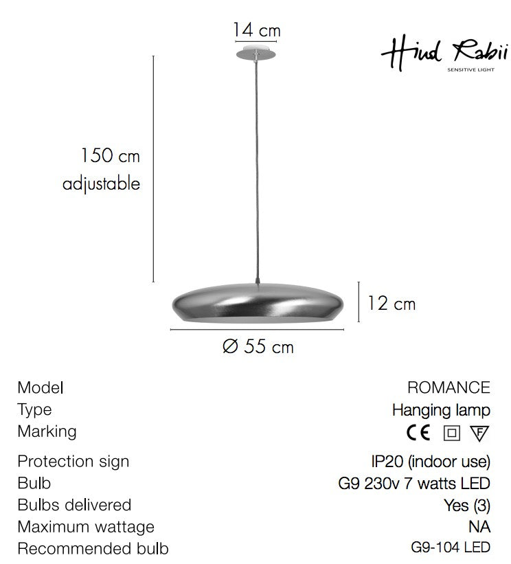 Suspension ROMANCE GOLD (diam 55cm) - HIND RABII