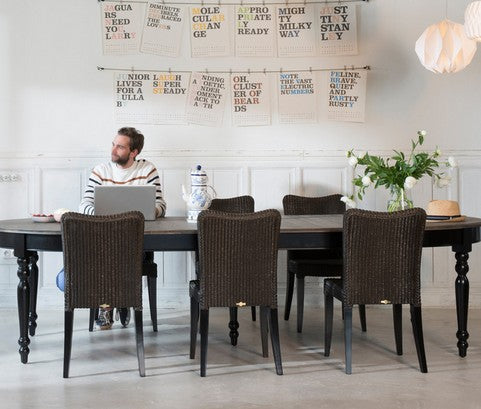 Table rectanglaire Noire VERSAILLES extensible jusqu'à 280 cm 