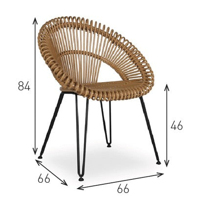 Fauteuil de repas CURLY en rotin - Vincent Sheppard