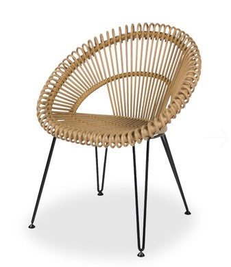Fauteuil de repas CURLY en rotin - Vincent Sheppard