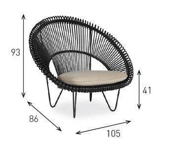 Fauteuil Lounge CRUZ COCOON en rotin (sans coussin) - Vincent Sheppard