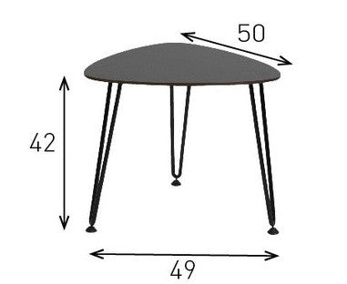 Table basse acier ROY  50 cm
