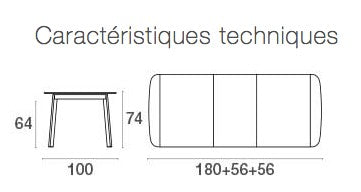 Table SHINE extensible 180 cm ( + 2 allonges)