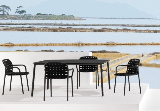 Table de repas extensible YARD 160 ( + 2 allonges de 55 cm) X 97,5 cm - Plateau en aluminium -EMU