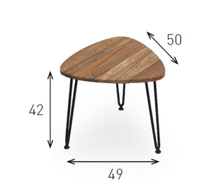 Table basse Teak / acier ROZY 50 cm -VINCENT SHEPPARD