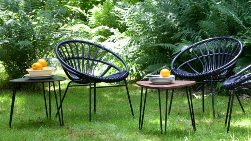 Table basse Teak / acier ROZY 50 cm -VINCENT SHEPPARD
