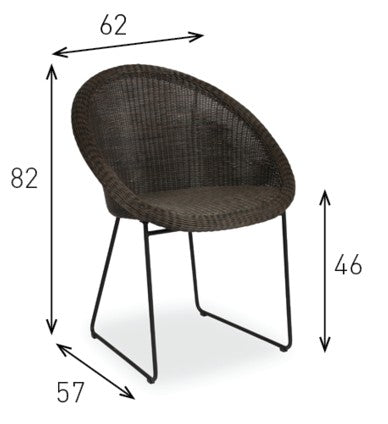 Chaise GIPSY DC Mocca - black frame - VINCENT'S GARDEN