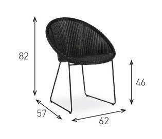 Fauteuil JOE - All Black - Loom et Piètement Noir