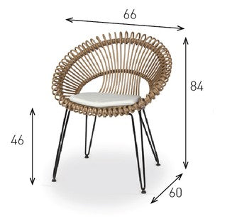 Fauteuil de repas ROXY Naturel outdoor  - Vincent's Garden