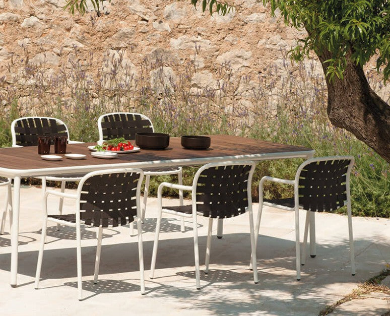 Lot de 4 Chaises blanches /marron  YARD - EMU