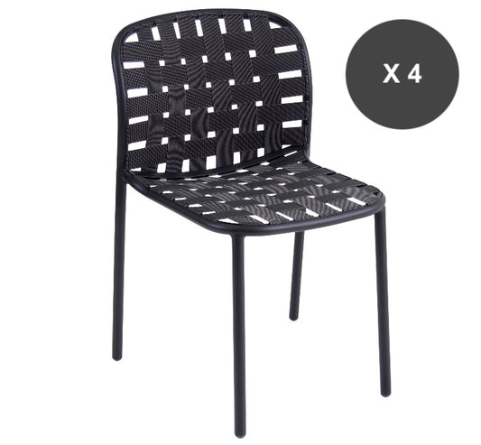 Lot de 4 Chaises noires  YARD - EMU