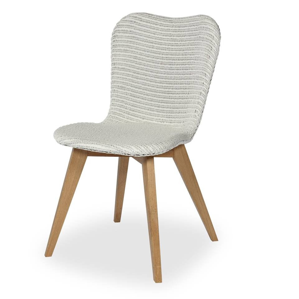 Chaise LILY loom Blanc et pieds chêne 