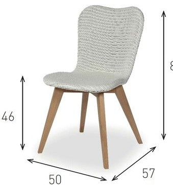 Chaise LILY loom Blanc et pieds chêne 