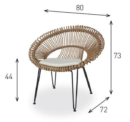 Fauteuil de repas en rotin synthétique ROXY pour l'extérieur - Vincent Sheppard