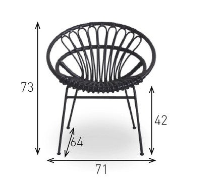 Fauteuil ROXANNE Résine Noire pour l'extérieur - Vincent Sheppard